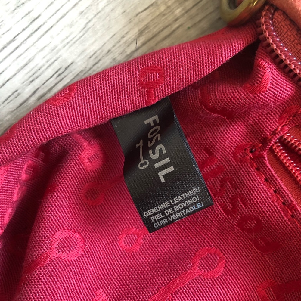 ❌SOLD❌Fossil Small Bag Red Pebbled Leather - Picture 7 of 8